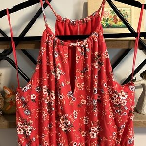 Floral Halter dress w/ keyhole front detail